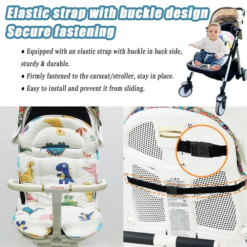 Miniatura 3 de Letton Inserto de cochecito de bebé, forro universal transpirable para asiento de cochecito de bebé, inserto de asiento de automóvil infantil