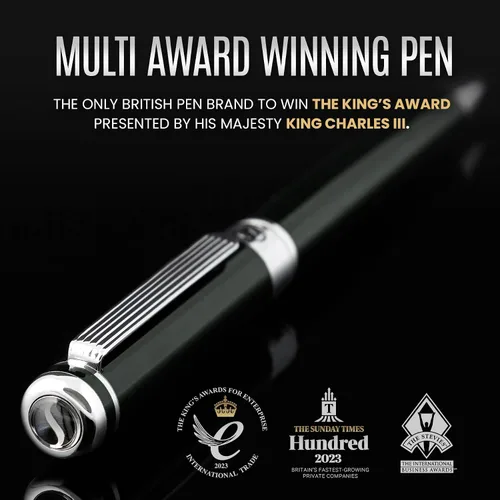Miniatura 2 de Scriveiner BlackGreen Bolígrafo - Bolígrafo de lujo negro verde, acabado cromado, repuesto Schmidt negro, el mejor juego de bolígrafos de regalo 7.