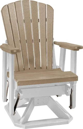 Miniatura 15 de DutchCrafters Slat Fan Back Poly Adirondack Swivel Glider Outdoor Patio Chair (Black)