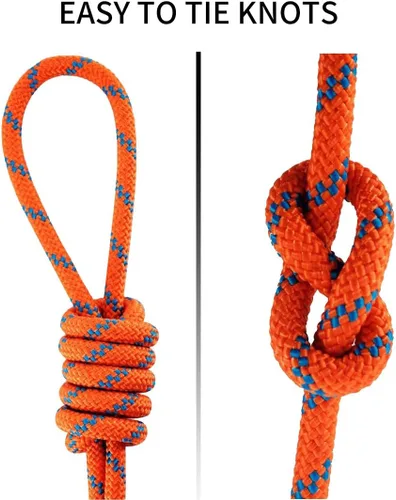 Miniatura 4 de NewDoar cuerda de 10 mm (3/8 pulgadas) para accesorios, doble trenzado, pre cortada CE 24KN para supervivencia al aire libre, alpinismo, Prusik