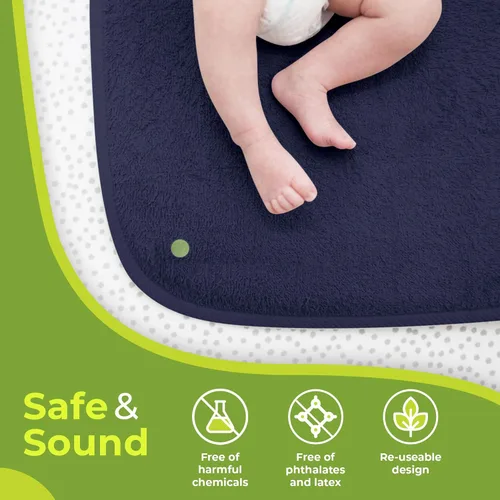 Miniatura 6 de PeapodMats Tapete de cama impermeable para enuresis e incontinencia, almohadilla inferior reutilizable. Colocación segura y transpirable. Lavable.