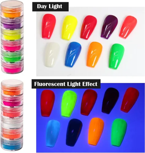 Miniatura 4 de DAGEDA Polvo de polvo de uñas de pigmento de 24 colores, purpurina iridiscente ultrafina y luminosa nacarada de alto brillo, polvo de halo de alto