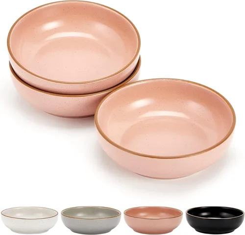 Miniatura 13 de Howise - Juego de cuencos de cerámica para gatos de 5.3 pulgadas, cuenco de comida poco profundo para mascotas pequeñas, plato para comida y agua