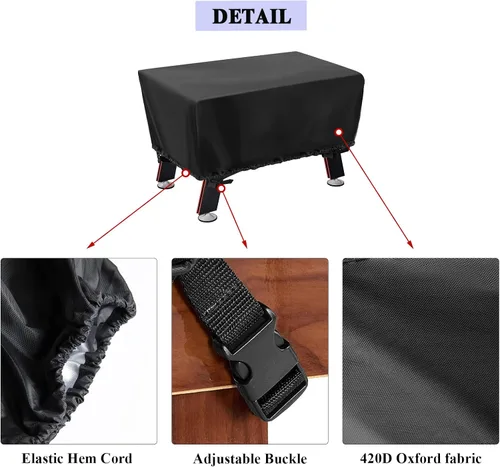 Miniatura 6 de Funda para mesa de futbolín, funda impermeable para mesa de fútbol, para interiores y exteriores, 57 pulgadas de largo x 45 pulgadas de ancho x 30