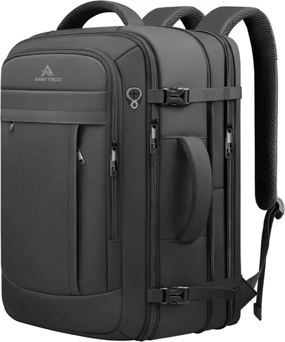 AREYTECO - Mochila de viaje de 50L, mochila extra grande expandible para laptop, mochila de transporte aprobada para vuelo, maleta de negocios,