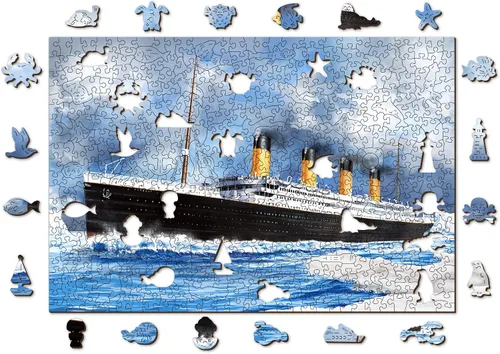 WOODEN.CITY Titanic - Rompecabezas de madera para adultos, 500 piezas, 14,75 x 10 pulgadas, rompecabezas de la película de los años 90, fabricado en