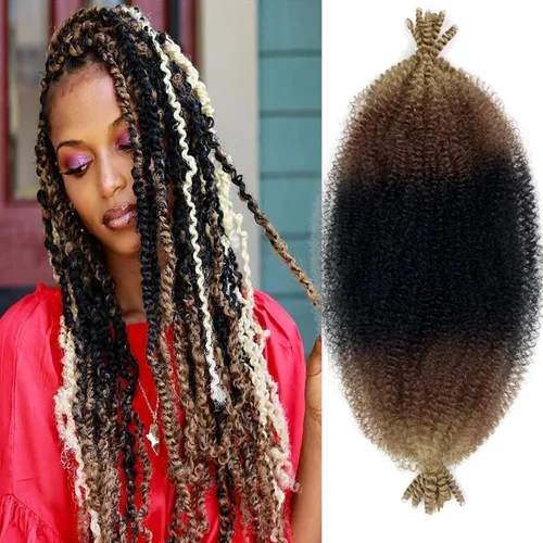 Miniatura 11 de Cabello afro Twist morado degradado de 16 pulgadas, cabello Marley pre-separado para rastas suaves, cabello trenzado Marley Twist Ombre Kinky Spring