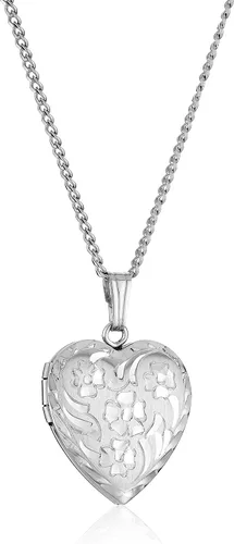 Miniatura 5 de Amazon Essentials Collar con medallón de corazón de flores grabadas de 14 quilates, 18 pulgadas (anteriormente colección Amazon)