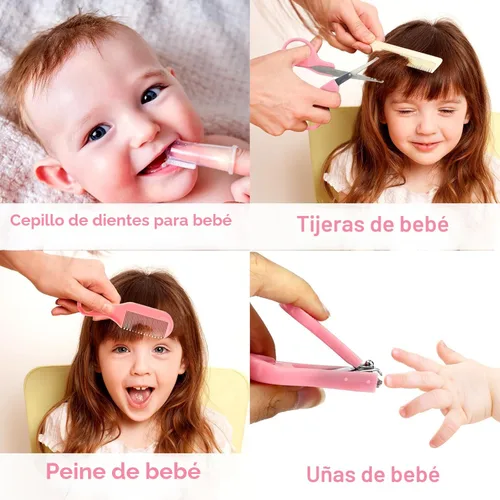 Miniatura 5 de Kit de aseo para bebé, juego de cuidado de seguridad para bebés con cepillo de pelo, peine, cortaúñas, aspirador nasal, kit de artículos esenciales