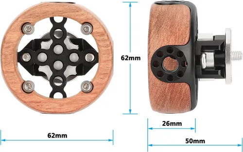 Miniatura 2 de CAMVATE Rueda de mano redonda con soporte de roseta M6 para cámara Video Mango de madera - 3217