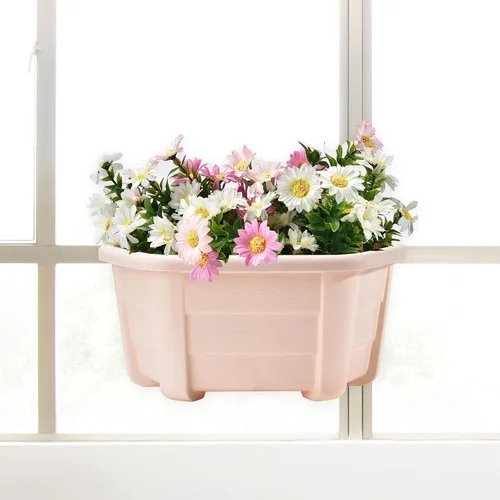 Miniatura 8 de ORIMERC Macetas de madera imitada de 9.8 pulgadas para plantas de interior, macetas colgantes de pared para interiores y exteriores, maceta vertical