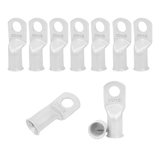 Miniatura 33 de 2/0 AWG 5/16" Stud (25 piezas), terminal de anillo de batería resistente, conectores de calibre 00, lengüetas de alambre de cobre 2/0, terminales