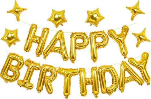 Miniatura 7 de iPartycool - Cartel de globos de feliz cumpleaños, 24 piezas de letras de aluminio de tereftalato de polietileno de alta calidad en 3D de oro rosa