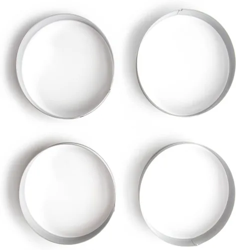 Miniatura 8 de Fox Run Conjunto de cuatro Anillos Ingleses para Muffin, paquete de de 1, Plateado