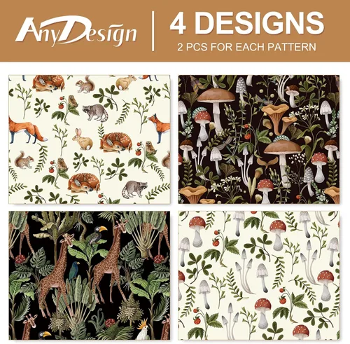 Miniatura 3 de AnyDesign Papel de regalo, papel de regalo de hongos de animales negros y blancos, plegado a granel, papel de arte plano con estampado de jirafa