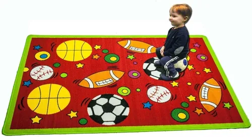 Abc Shapes tapete para niño con diseño de letras para aprendizaje del alfabeto, Sintético, Rojo (Sport Red)