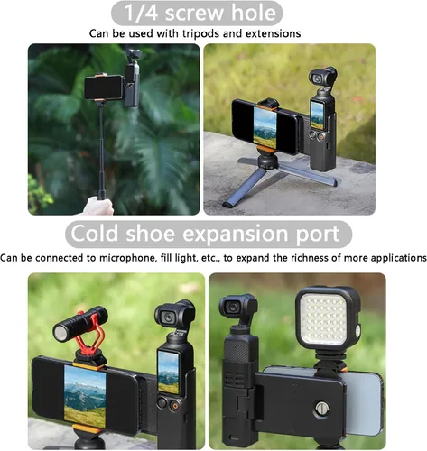 Miniatura 4 de Soporte de teléfono para DJI OSMO Pocket 4/3 Cámara Soporte de teléfono celular Adaptador de trípode Clip de teléfono Accesorios de expansión