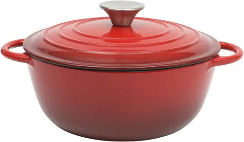 Miniatura 7 de Gibson Home Addlestone - Olla holandesa de hierro fundido esmaltado de 5 cuartos de galón con tapa, redonda, apta para horno hasta 500 °F, ideal