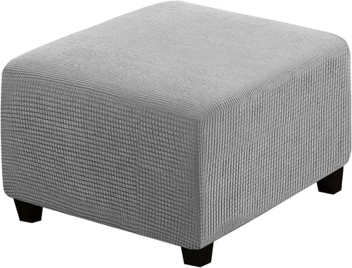 Miniatura 45 de H.VERSAILTEX Funda otomana rectangular de 29 a 34 pies para reposapiés, fundas protectoras para reposapiés, con tela jacquard elástica, gruesa