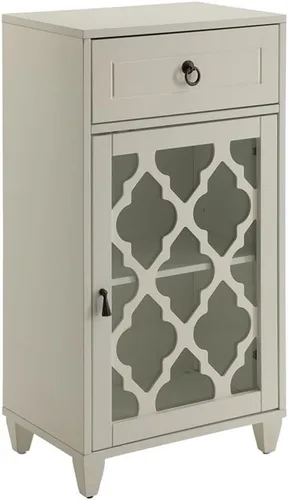Miniatura 8 de Acme Mesa decorativa de madera Ceara con cajón de almacenamiento y puerta de cristal en color verde azulado