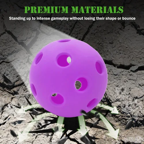 Miniatura 2 de Pelotas de pickleball para interiores, 26 agujeros, aprobadas por USAPA, paquete de 4 bolas de pepinillo de alto rebote, regalos de pickleball