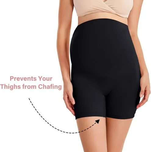Miniatura 3 de Gratlin Fajas de maternidad sin costuras para mujer, pantalones cortos de embarazo, bragas de cintura alta, ropa interior a medio muslo
