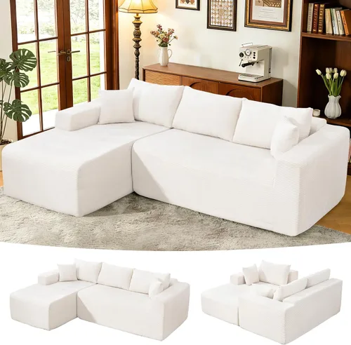 Miniatura 14 de Sofá modular Cloud 2026 de 108 pulgadas, sofá modular con asiento profundo, sofá modular con diván en forma de L, sofás modernos para sala de estar