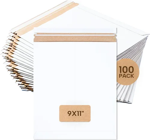 Miniatura 7 de BOX USA Sobres rígidos de 6 x 8 pulgadas (paquete de 100 unidades), sobres de cartón para fotos, tarjetas de intercambio, impresiones pequeñas, se