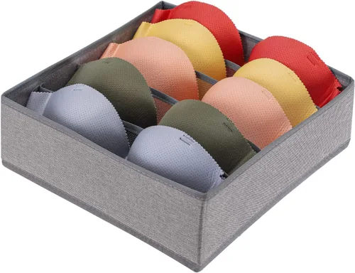 Miniatura 12 de Organizador de Ropa para Cajón Debajo del Gabinete 5 Celdas Cubos de Almacenamiento Plegables Organizador de Cajón de Ropa Interior Divisores Cajas