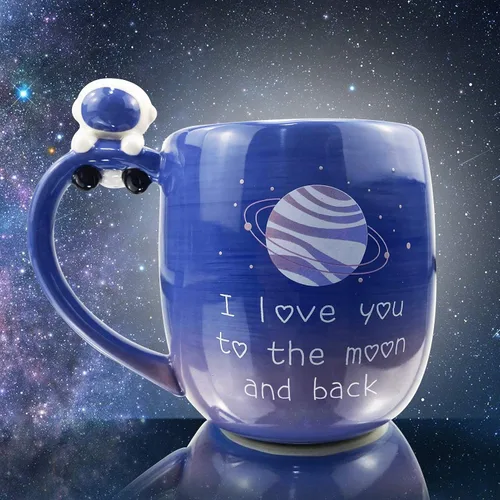 Miniatura 9 de Taza Lavezee I Love You to the Moon and Back de cerámica con asa, taza grande de café y té de 16 onzas Tazas de regalo