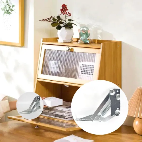 Miniatura 4 de Bisagra de resorte (1 par) Bisagra plegable de 90 grados con soporte de elevación, bisagra para sofá cama, adecuada para puertas de gabinete, cajas