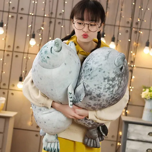 Miniatura 5 de EHOTONG - Linda almohada con forma de foca regordeta de peluche, almohada suave para abrazar con forma de foca gordita, juguete de animal de peluche