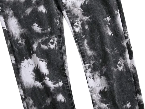 Miniatura 27 de Baylvn - Pantalones de mezclilla entallados y estampados para hombre con corte recto
