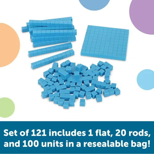 Miniatura 2 de Learning Resources Base Ten Blocks Smart Pack - 121 piezas, a partir de 6 años, grados 1+, juegos de matemáticas de primer grado, suministros