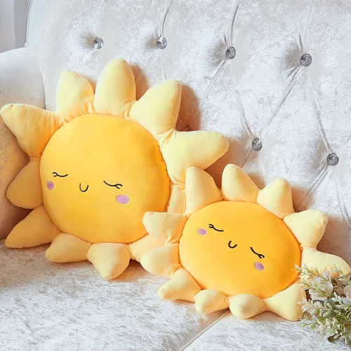 Miniatura 10 de Juexica 1 pieza de cojín de felpa con forma de sol para sofá, cojín de piso con forma de sol, lindo juguete de felpa para niños, mujeres, niñas