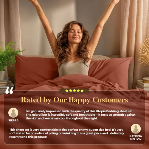 Miniatura 8 de Juego de sábanas King de Utopia Bedding – 4 piezas de sábanas para cama tamaño King, microfibra suave y transpirable, incluye 1 sábana bajera, 1