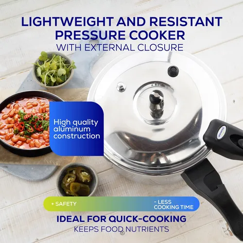 Miniatura 2 de Universal Olla a presión pequeña antióxido (3.7 cuartos / 3.5 litros), olla a presión de aluminio para 4 porciones, distribución uniforme del calor