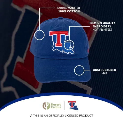 Miniatura 3 de Desert Cactus Louisiana Tech University Gorra de béisbol Bulldogs LA Brimmed Sombreros bordados Gorra ajustable Correa de tela para adultos