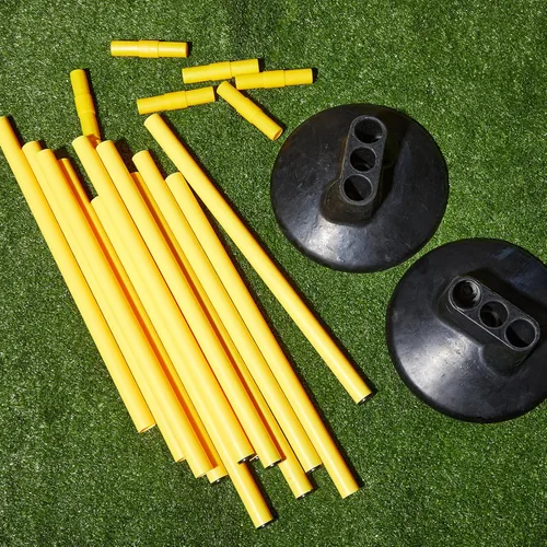 Miniatura 7 de Wenqik Juego de 12 bastones de agilidad de fútbol con 6 bastones de entrenamiento, bases de fútbol, poste de velocidad desmontable, altamente