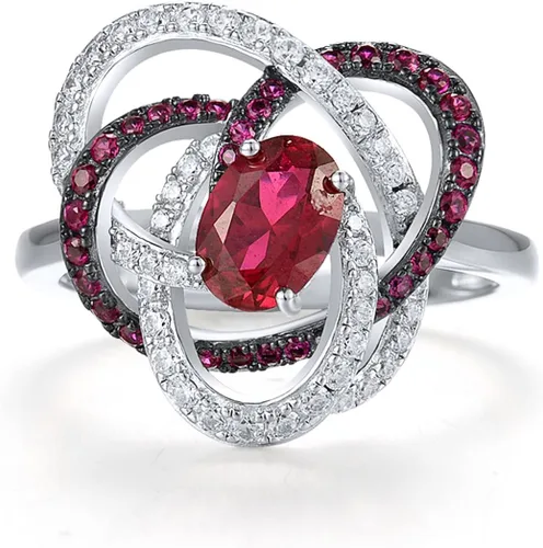 Miniatura 2 de Santuzza Anillo de plata de ley con piedras preciosas para mujer