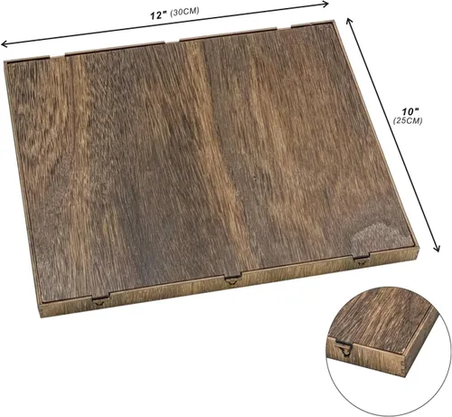 Miniatura 3 de 682 letras del alfabeto de madera de 1 pulgada, números de madera, mini letras mayúsculas y bajas con caja de almacenamiento rústica para decoración