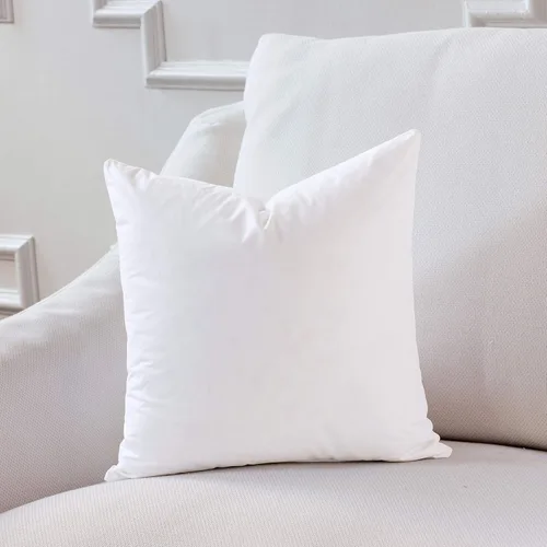 Miniatura 2 de Almohada cuadrada de 17 x 17 pulgadas, hipoalergénica, de lujo, 100% de plumas pequeñas, funda de algodón 100% batista, nunca envasada al vacío, sin