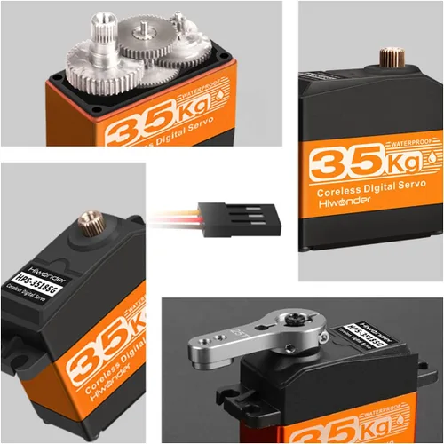 Miniatura 4 de Engranaje de metal del motor servo sin núcleo del alto esfuerzo de torsión de 77.2 lbs Servo Digital y del engranaje del acero inoxidable
