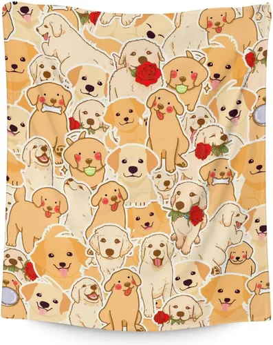 Miniatura 23 de Golden Retriever - Manta de regalo – 30 x 40 pulgadas, bonita manta de perro para amantes de los perros, niños, niños y niñas, mantas suaves