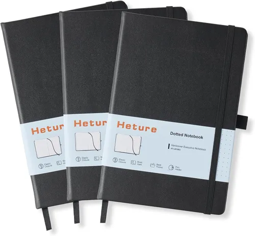 Miniatura 15 de Heture Cuadernos de tapa dura, cuadernos rayados A5 para escribir 160 páginas, 8.2 x 5.5 pulgadas, cuadernos clásicos rayados para Negro
