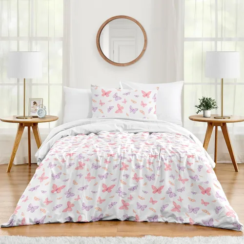 Miniatura 18 de Sweet Jojo Designs Juego de edredón individual de 2 piezas (flores de ciervos del bosque) para niñas, niños, ropa de cama para niños, cama en una