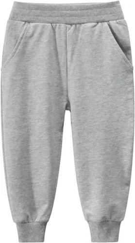 Miniatura 3 de HILEELANG Pantalones deportivos para niños pequeños, pantalones deportivos de algodón casual, ropa de juego activa, paquete de 2