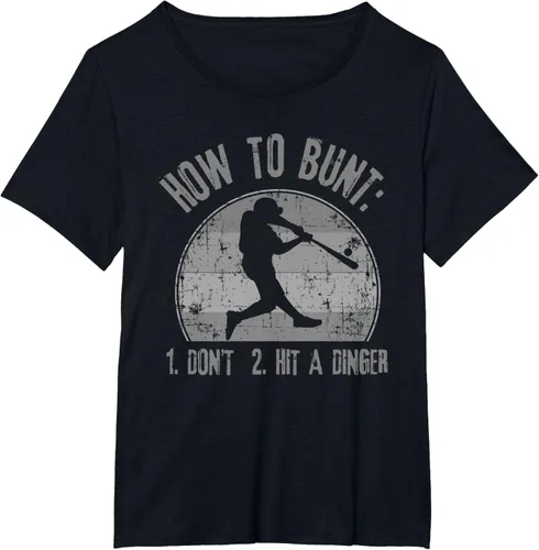 Miniatura 37 de Cómo Bunt Don't Hit A Dinger - Camiseta divertida de béisbol y sóftbol, Negro, S
