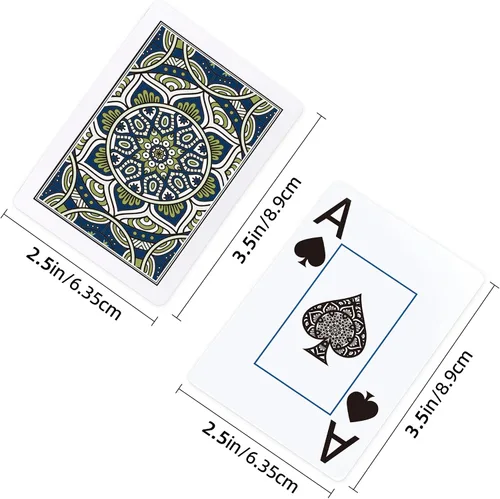 Miniatura 5 de Juego de 2 cartas de póquer de plástico impermeables, cartas de juego de letras grandes para adultos mayores, juego de 2 barajas de cartas