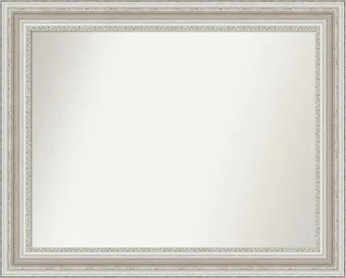 Miniatura 367 de Amanti Art Espejo de baño plateado para sobre el fregadero, 26 x 26 pulgadas, espejo cuadrado de plata antigua, marco de madera tradicional mediano